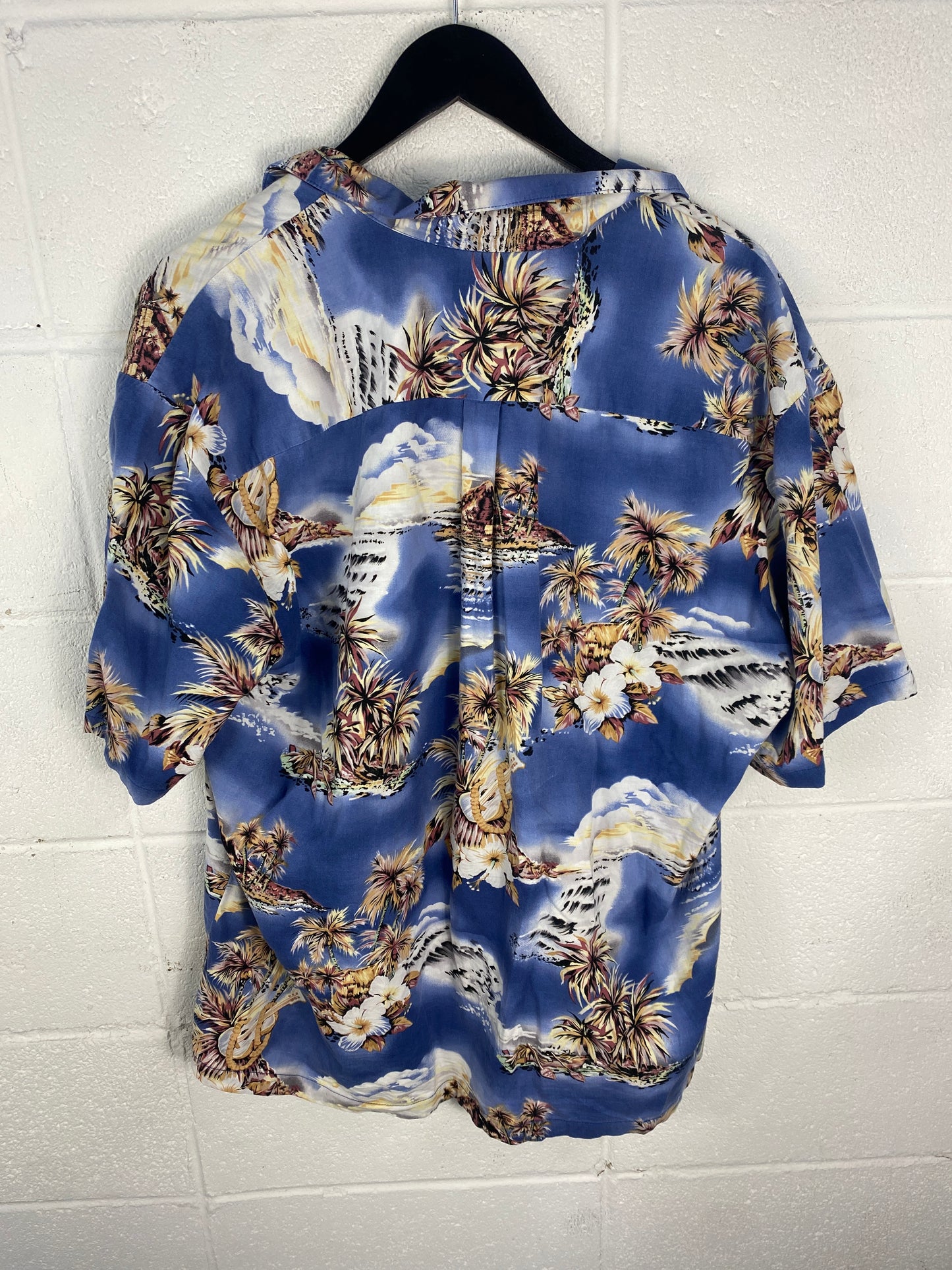 Vtg Hilo Hattie Blue Hawaiian  Shirt Sz XL