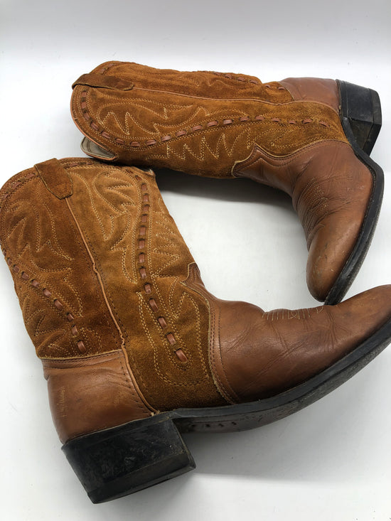 Chesnut Suede/Leather Cowboy Boots Sz 12D