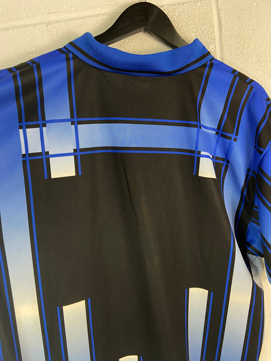 VTG Umbro Blue Striped Collared Soccer Jersey Sz XL