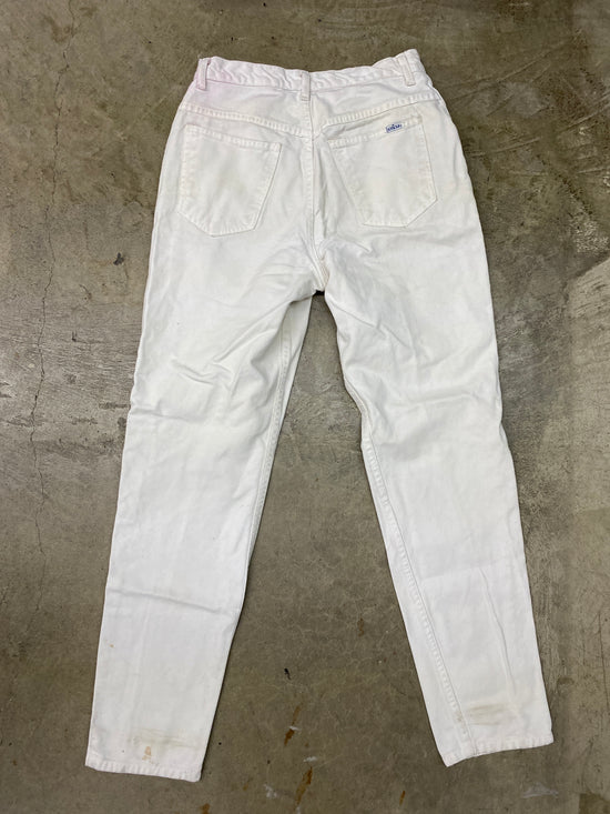 Load image into Gallery viewer, VTG Bonjour White Button Up Pants Sz 26x28
