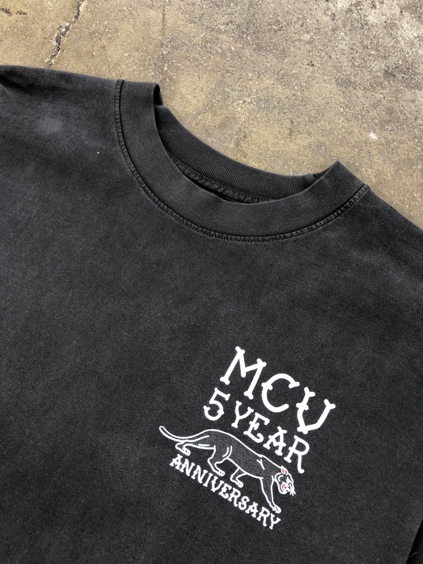 MCV 5 Year Panther Longsleeve T-Shirt (Washed Black)