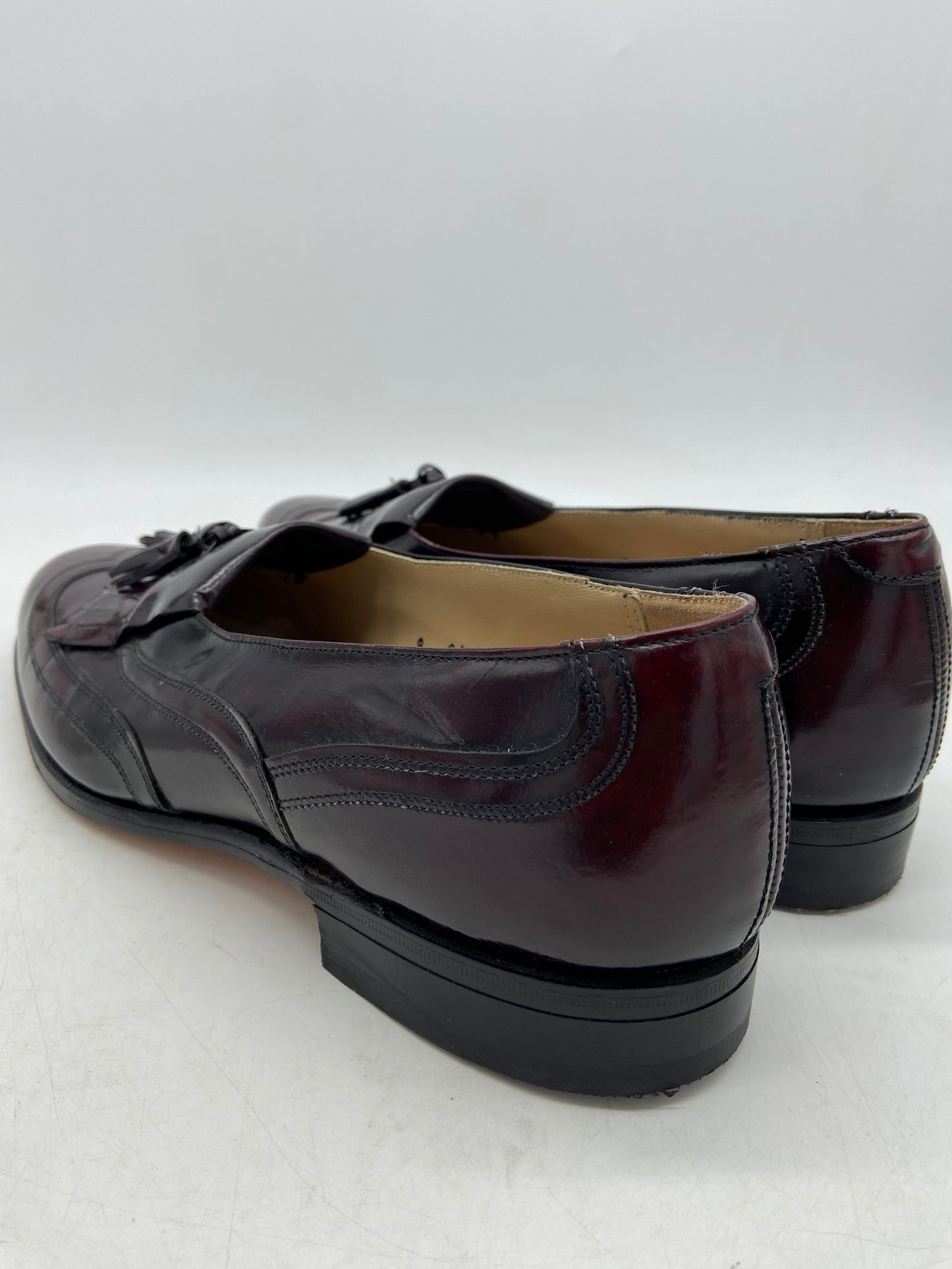 Preowned Johnston & Murphy Aristocraft Burgundy Leather Almond Toe Loafers Sz 9M/10.5W