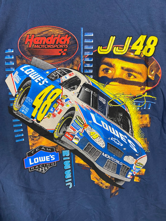 Load image into Gallery viewer, VTG Jimmie Johnson #48 Lowes Navy Racing Tee Sz XXL
