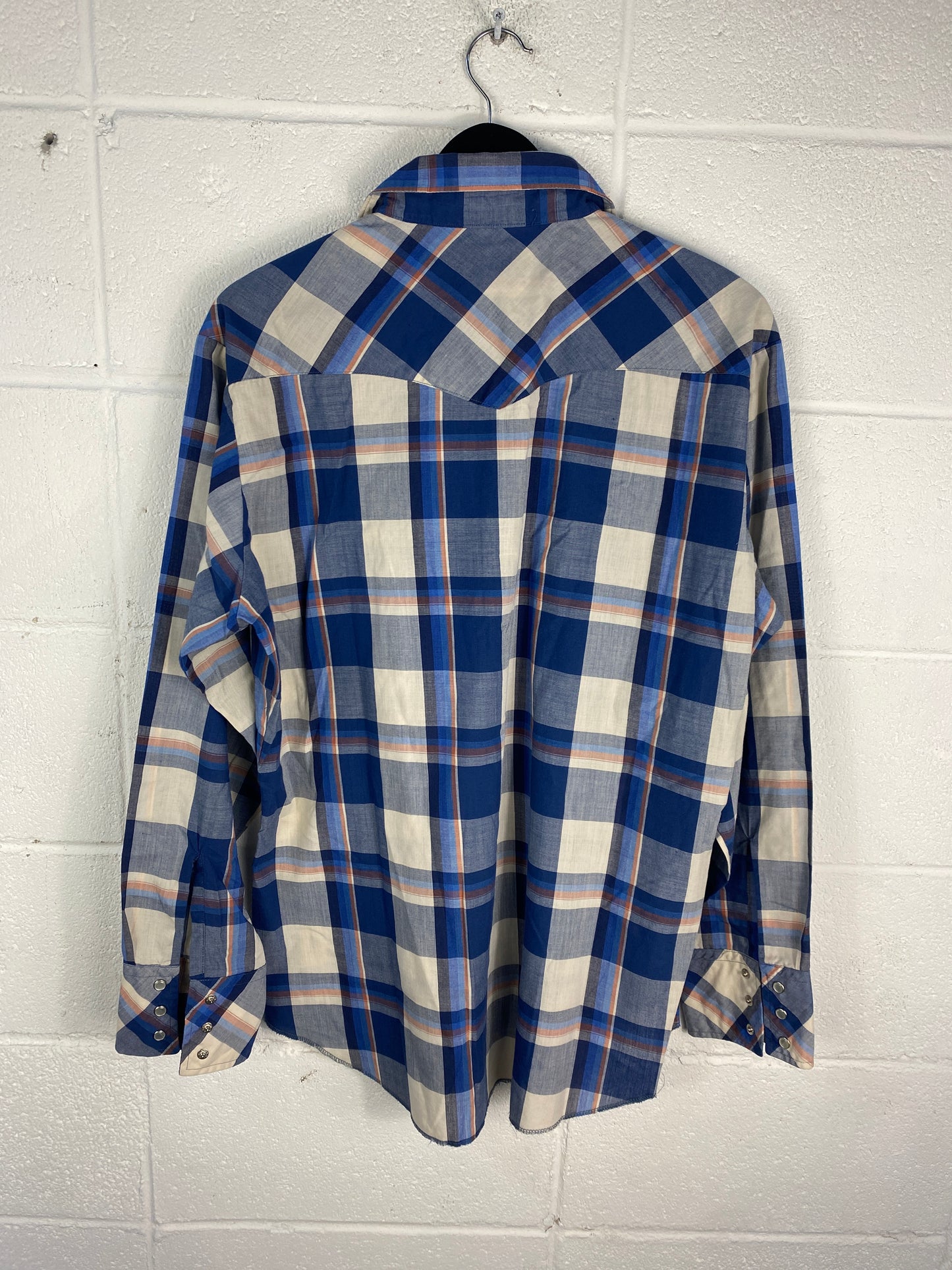 VTG Wrangler Flannel Button Up L/S Shirt Sz L/XL
