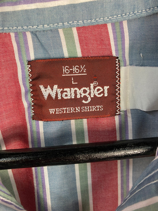 VTG Wrangler Western Button Up L/S Shirt Sz L/XL