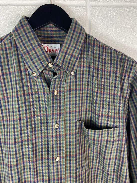 VTG Orvis Plaid Button Up L/S Shirt Sz M/L