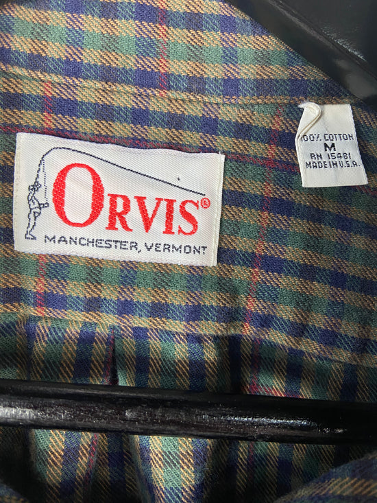 VTG Orvis Plaid Button Up L/S Shirt Sz M/L