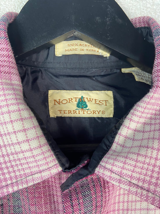 VTG Northwest Territory Red/Pink Flannel Shirt Jacket Sz L