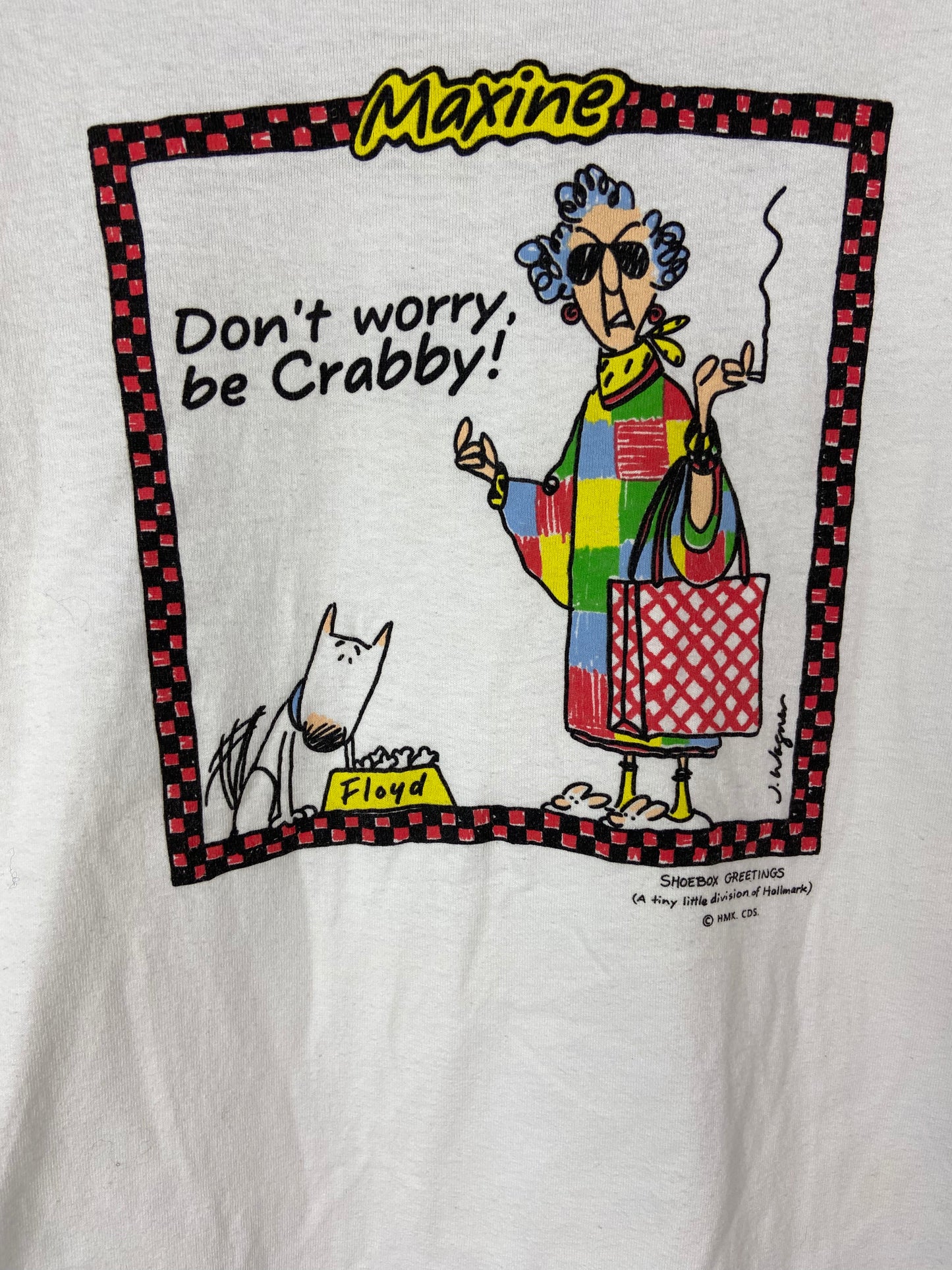 VTG Don't Worry Be Crabby Tee Sz L