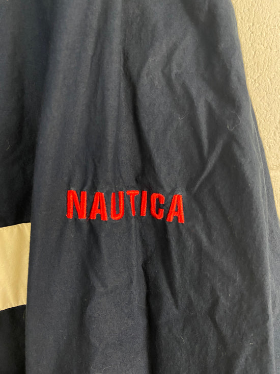 Load image into Gallery viewer, VTG Nautica Navy Rain Jacket Sz XXL
