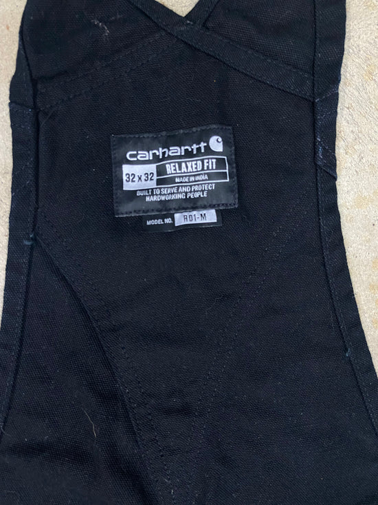 Load image into Gallery viewer, Carhartt Black Utility Relaxed Overalls Sz 32

