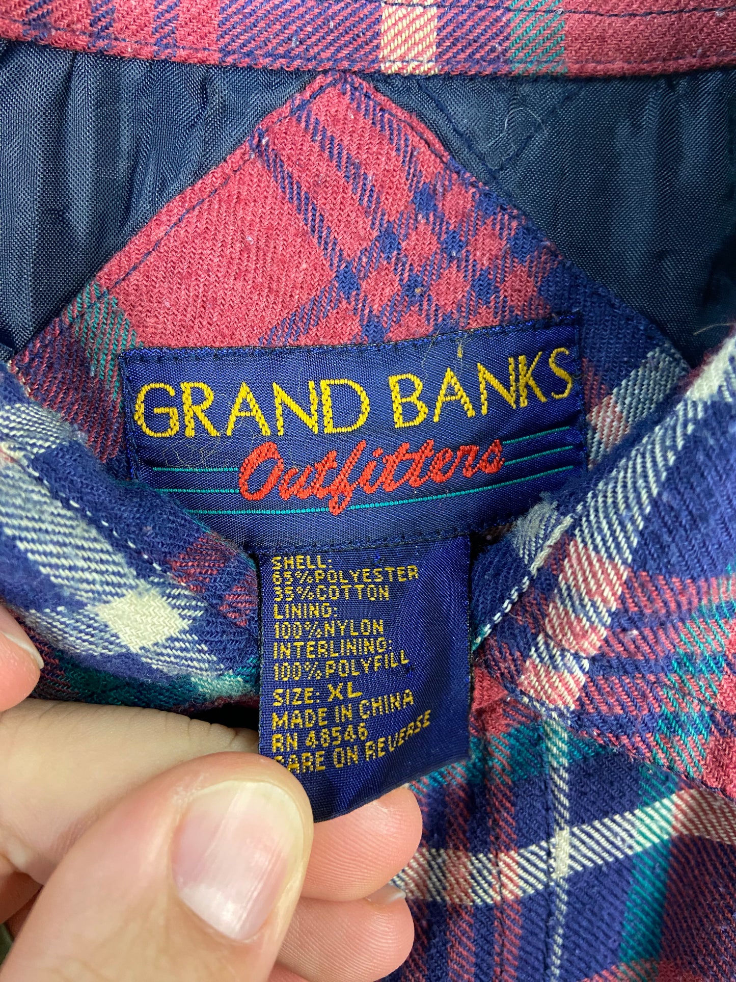 VTG Grand Banks Outfitters Plaid Shacket Button Up Sz XL/2XL