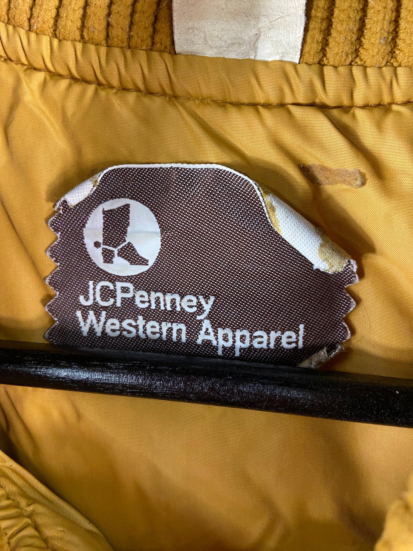 VTG JCPenney Western Apparel Mustard Bubble Vest Sz L