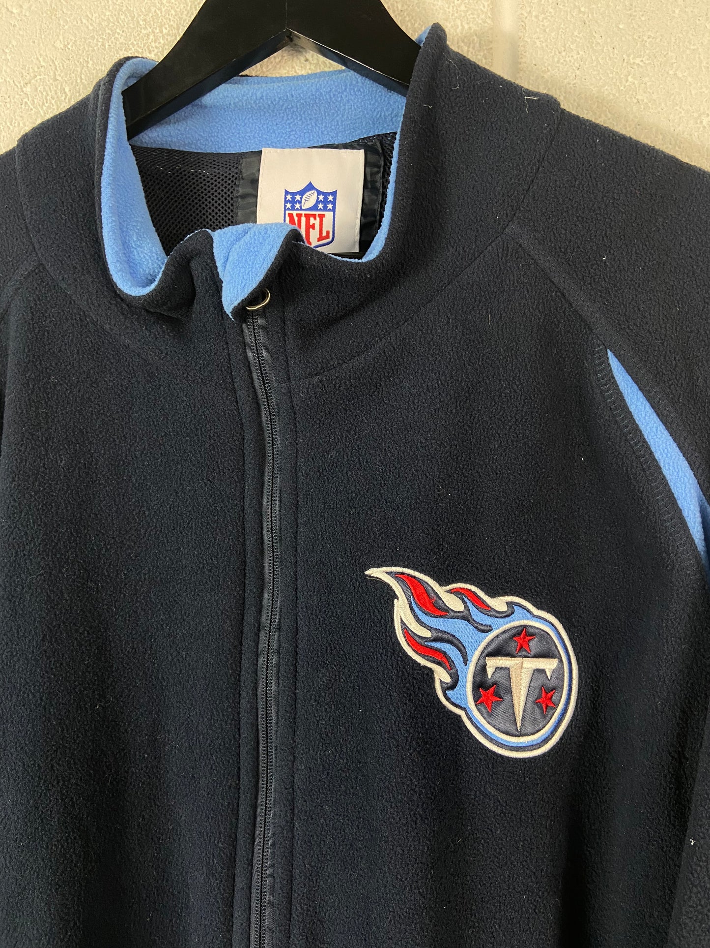 Y2K Tennessee Titans Logo Fleece Zip Up Jacket Sz XL
