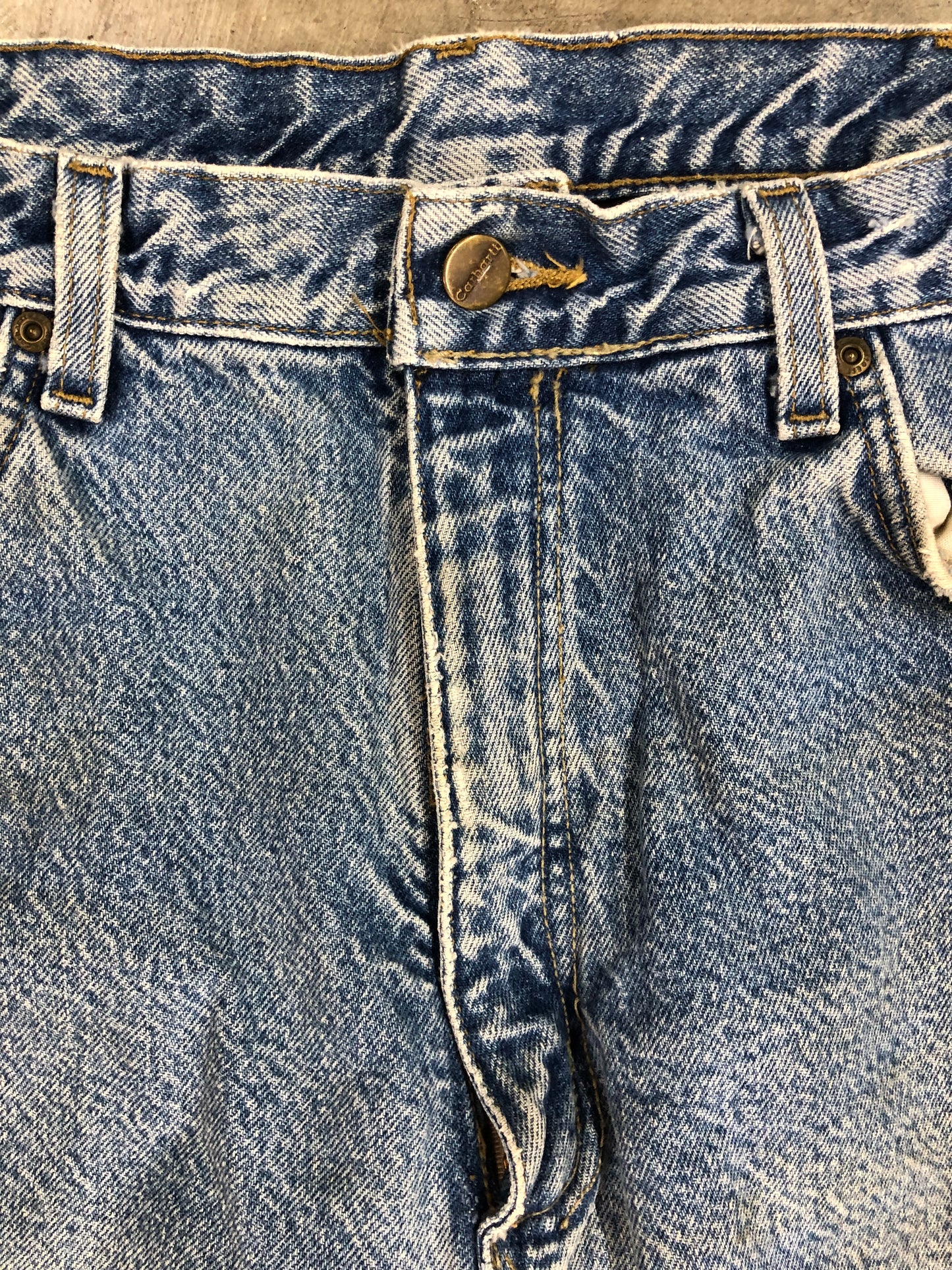 VTG Carhartt Lined Light Wash Jeans Sz 36x32