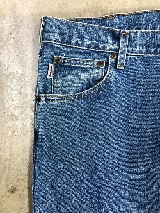 Load image into Gallery viewer, VTG Carhartt Relaxed Fit Blue Jeans Sz 42x32
