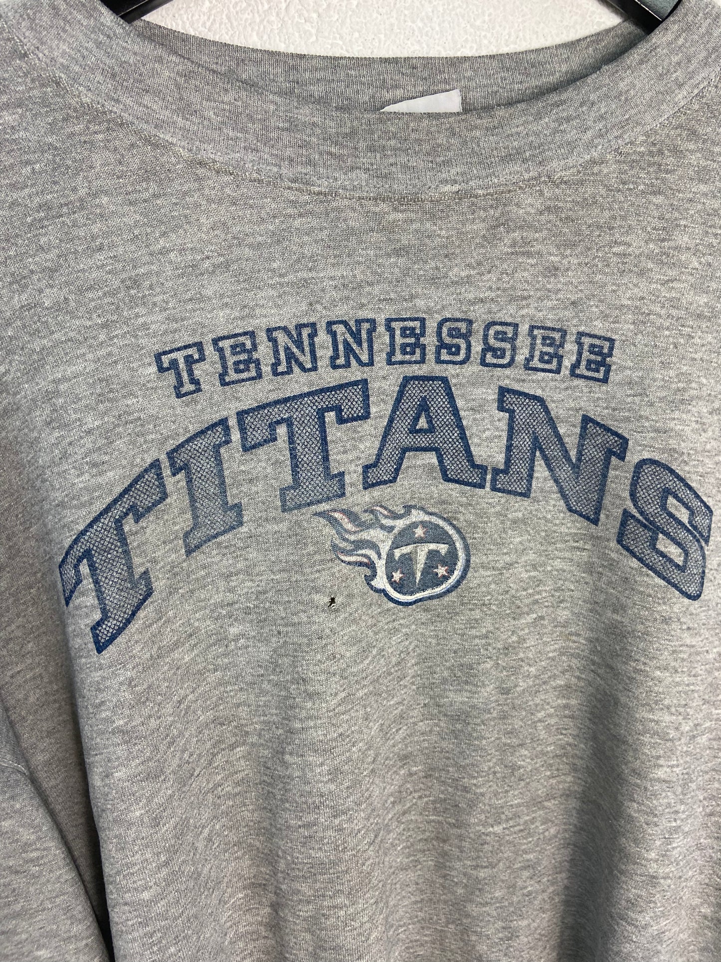 Y2K Tennessee Titans Faded Logo Grey Crewneck Sz L/XL