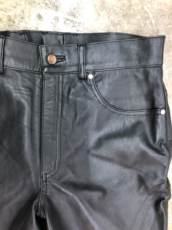 Black Leather Pants Sz 34x26