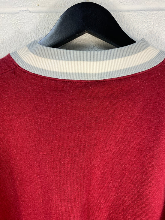 Load image into Gallery viewer, VTG Alabama 80&amp;#39;s Russell V-Neck Red Sweater Sz M
