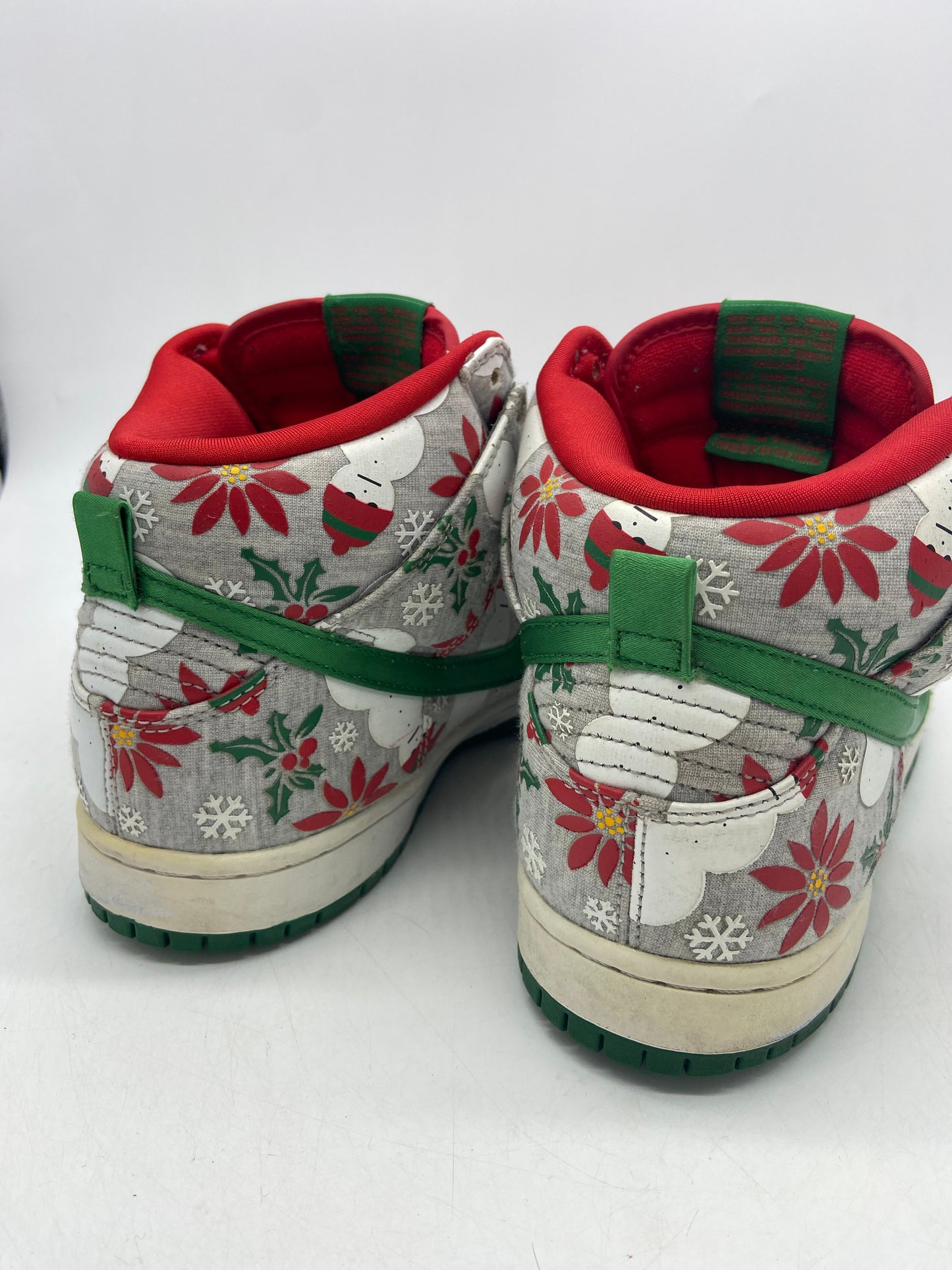Preowned Nike SB Dunk High Concepts Ugly Christmas Sweater Grey Sz 9M/10.5W