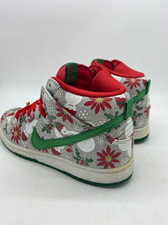 Preowned Nike SB Dunk High Concepts Ugly Christmas Sweater Grey Sz 9M/10.5W