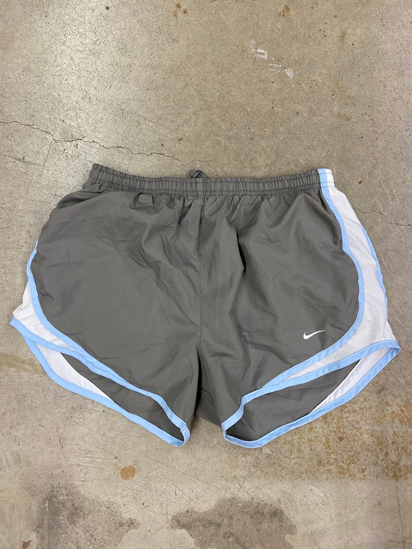 Wmns Nike Fit-Dry Grey/Blue Running Shorts Sz M