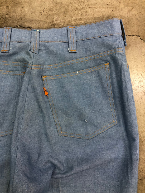 VTG Levi's Orange Tab Big E Hippie Patch Denim Trousers Sz 35x28