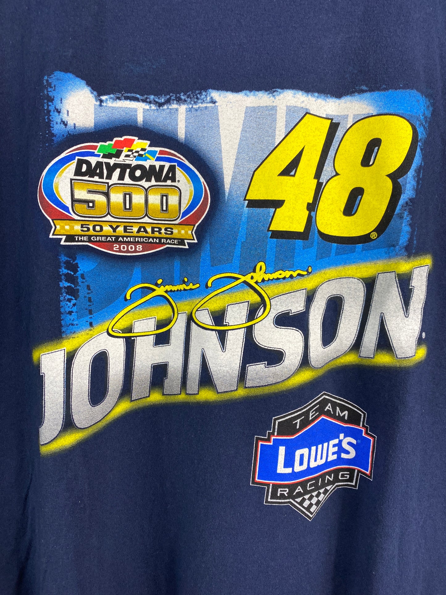Jimmie Johnson #48 Daytona 500 Lowe's Racing Tee Sz XXL