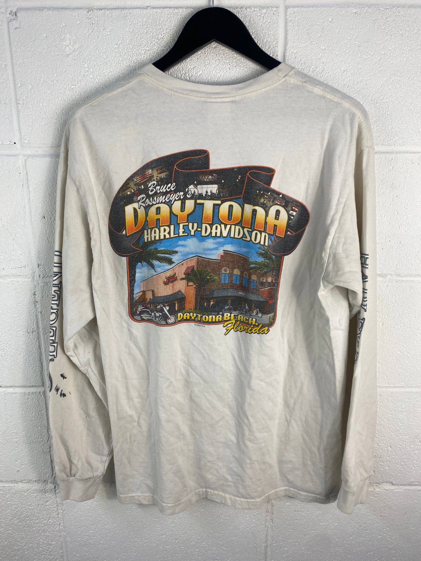 VTG Harley Davidson Newsgirl Daytona L/S Shirt Sz L