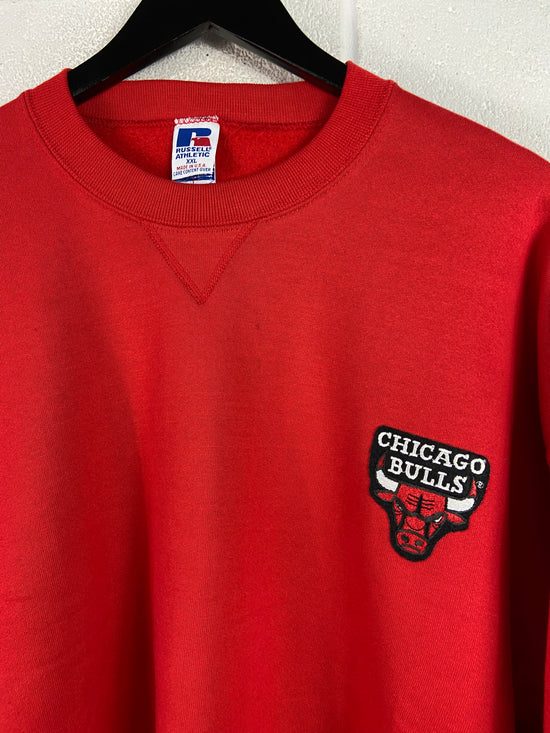 VTG Chicago Bulls Russell Athletic Red Crewneck Sz XL