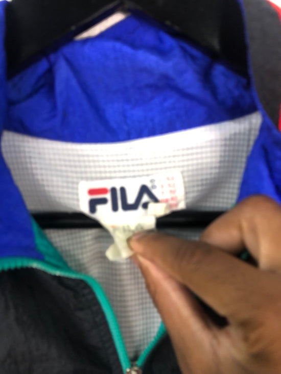 VTG " FILA Striped Track Jacket" Sz XL