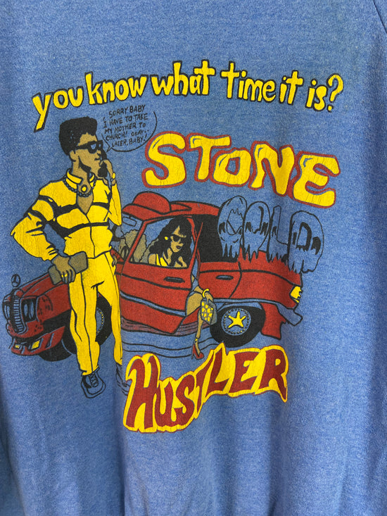 VTG Stone Hustler You Know What Time It Is Crewneck Sz M