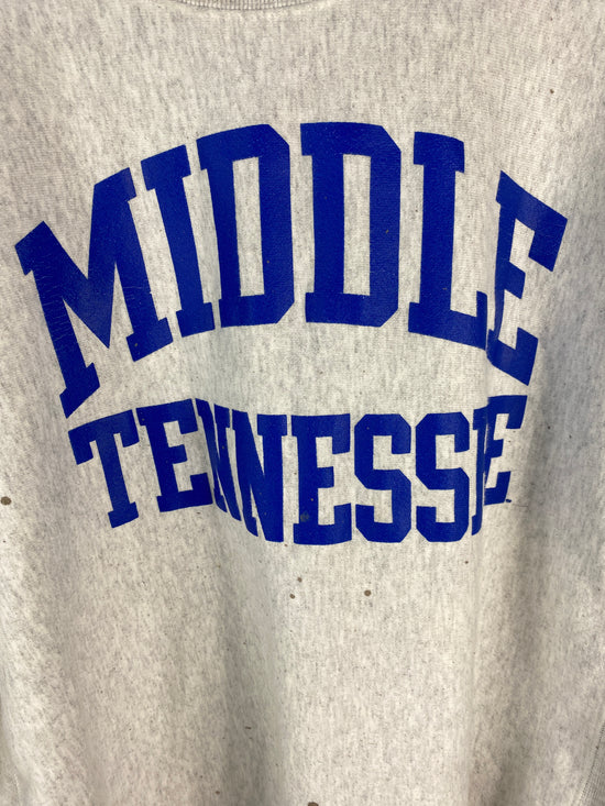 Load image into Gallery viewer, Vtg MTSU Champion Reverse Weave Spellout Sweater Sz XXL
