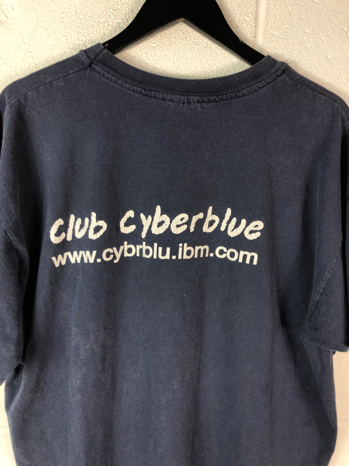 Load image into Gallery viewer, VTG 90&amp;#39;s IBM Computer Club Cyber Blue Shirt Sz XL/XXL
