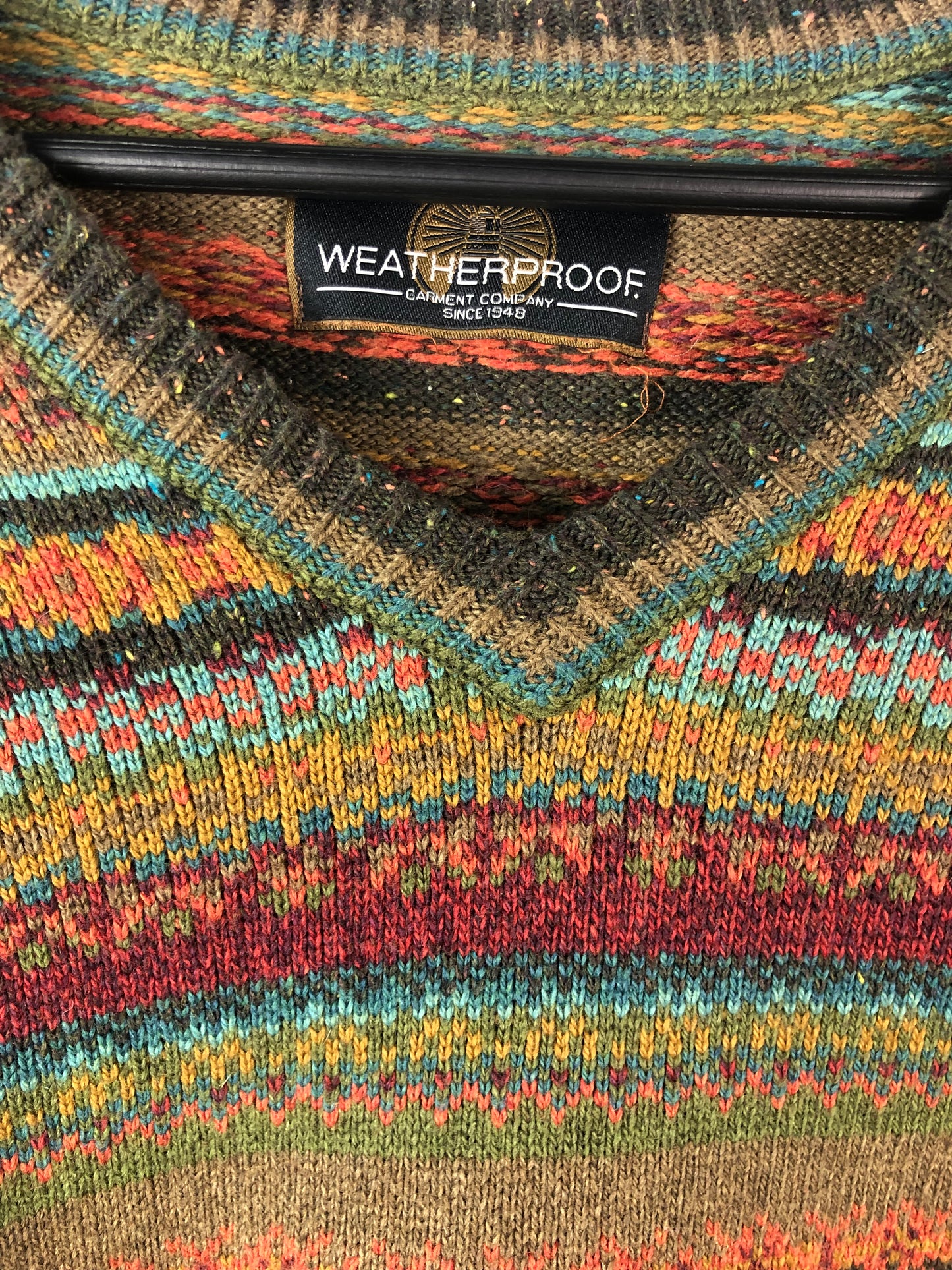 VTG WeatherProof V Neck sweater Sz XL