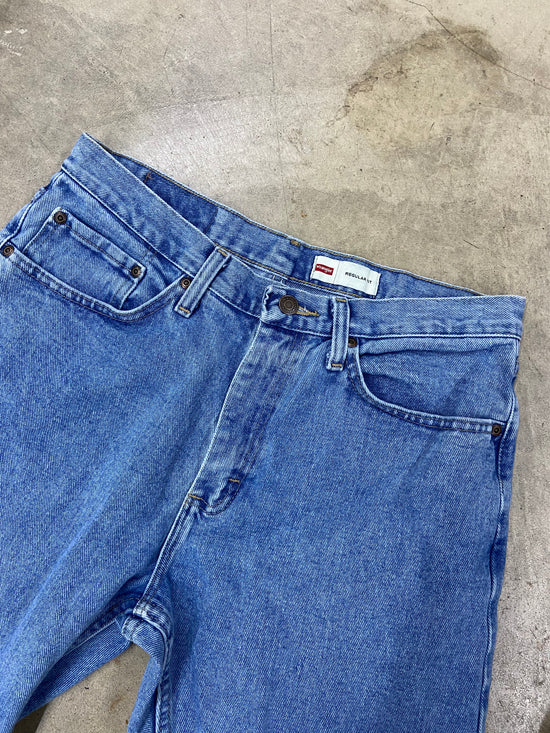 VTG Wrangler Blue Denim Shorts Sz 34”