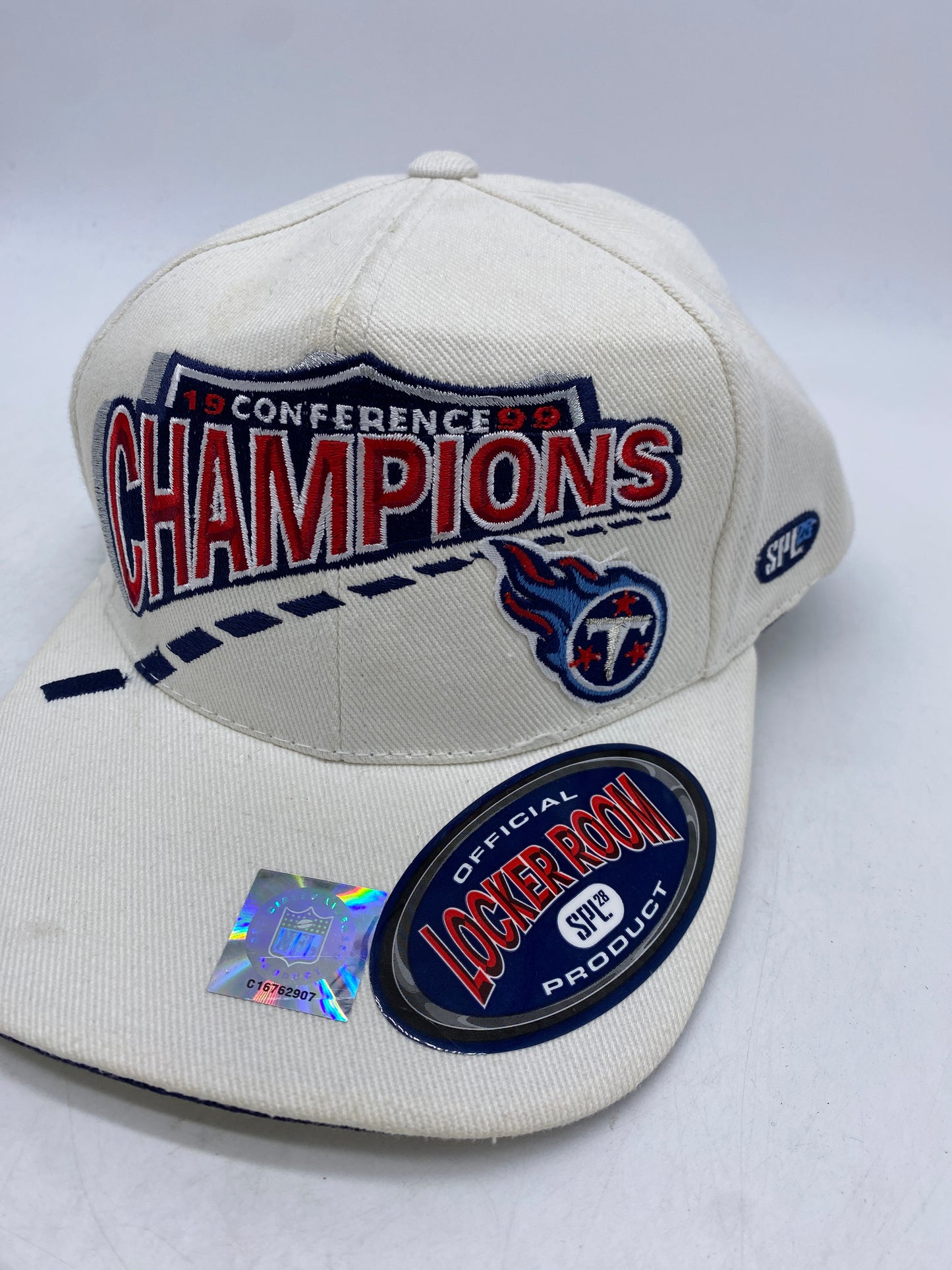 Load image into Gallery viewer, VTG 1999 Tennessee Titans Conference Champs Velcroback Hat
