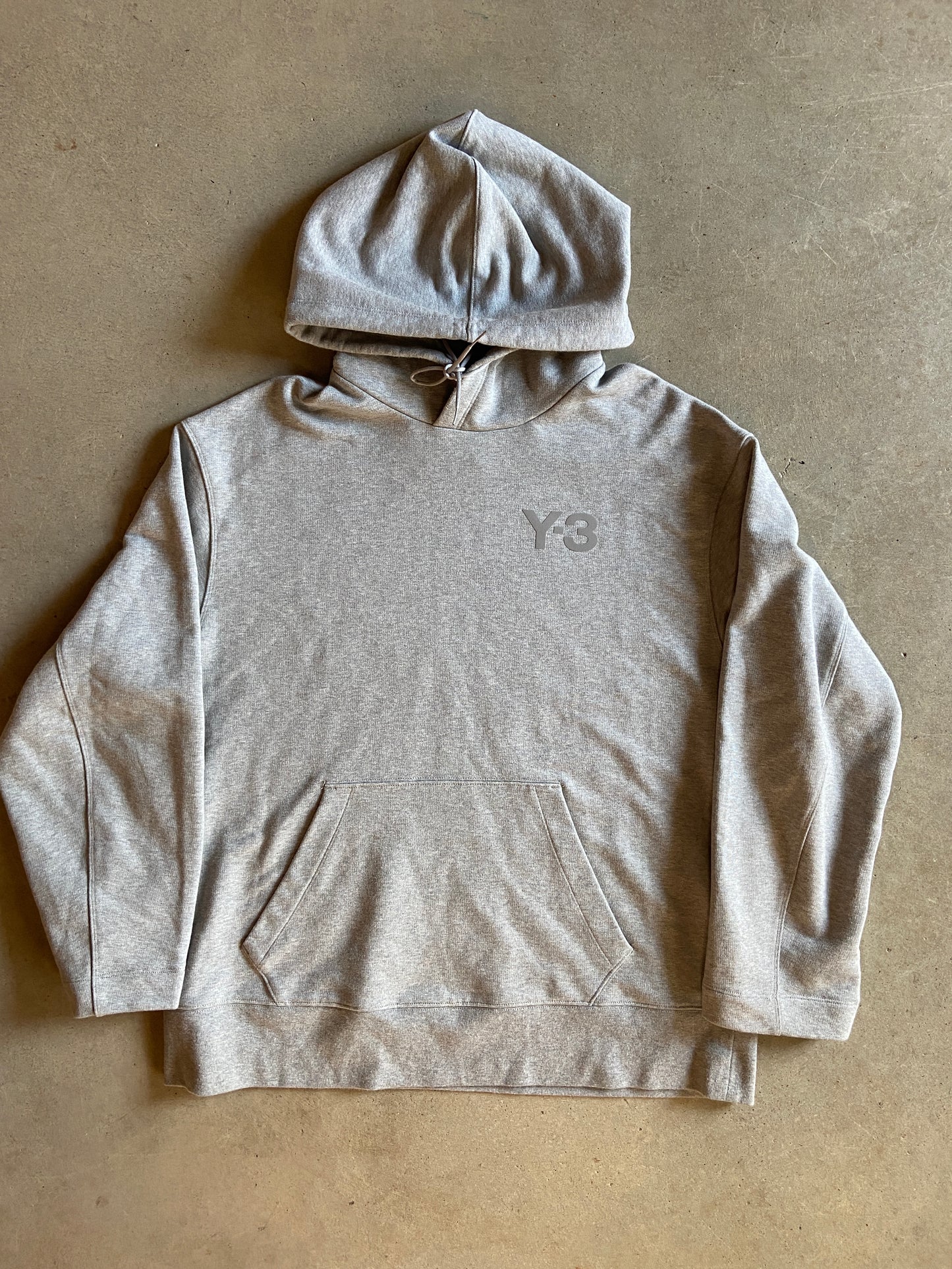 Y-3 Grey Applique Hoodie Sz L