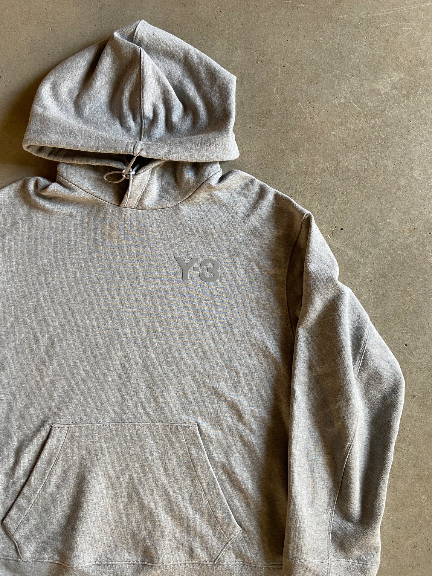 Y-3 Grey Applique Hoodie Sz L