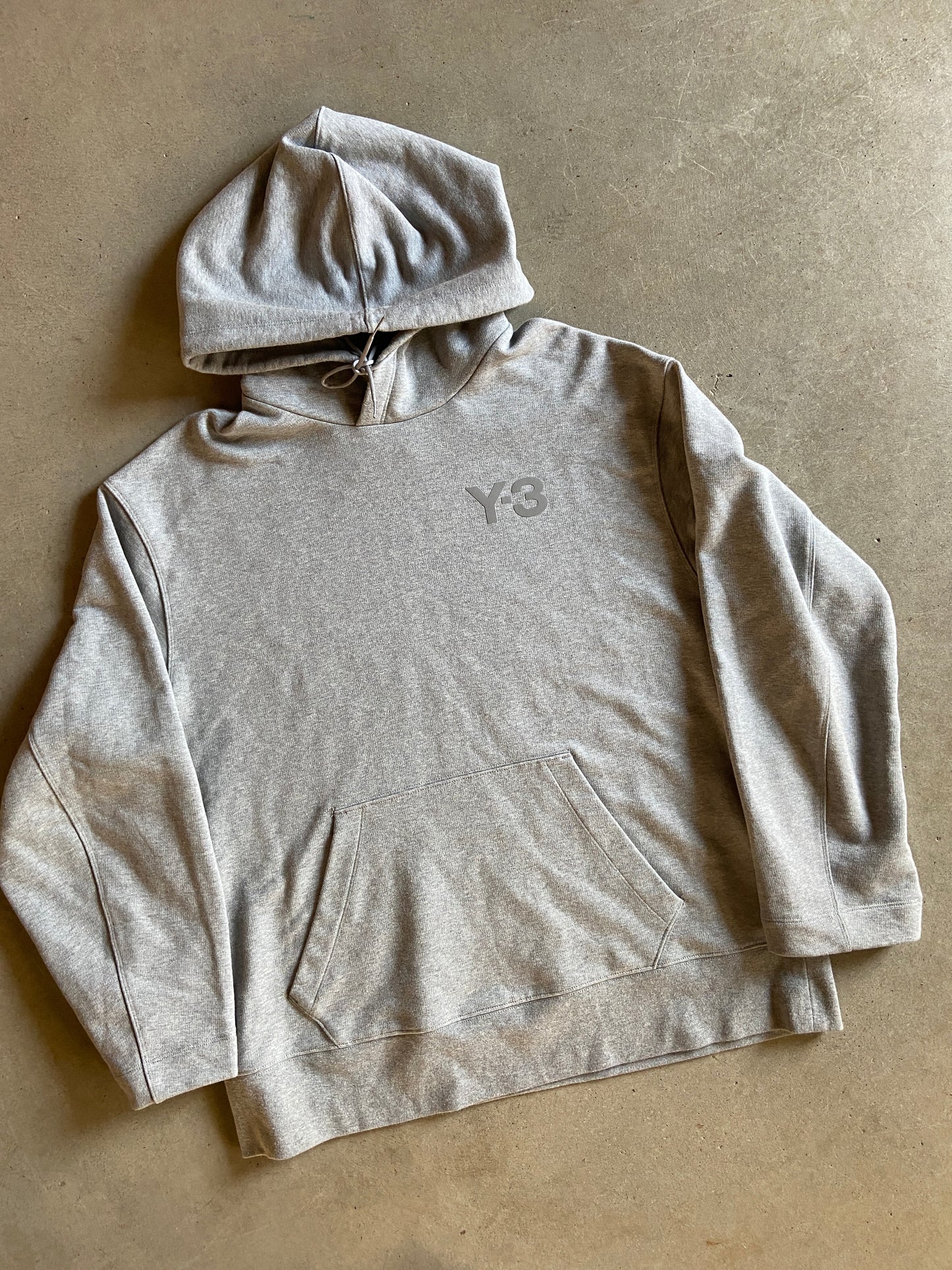 Y-3 Grey Applique Hoodie Sz L