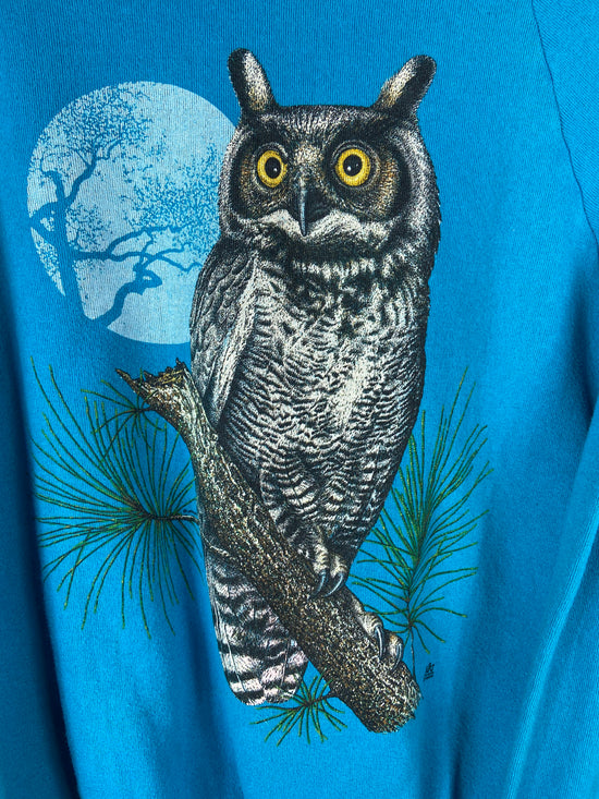 VTG Owl In The Night Crewneck Sz S
