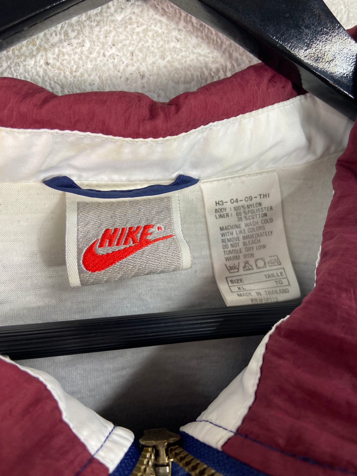 Vtg Nike Grey Tag Maroon/Blue/White Track Jacket Sz XL