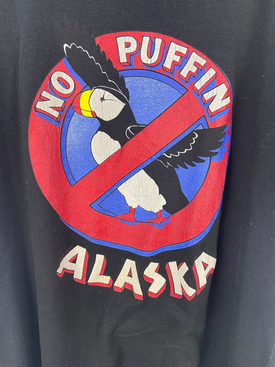 VTG No Puffin Alaska Smokefree Workplace Tee Sz Med