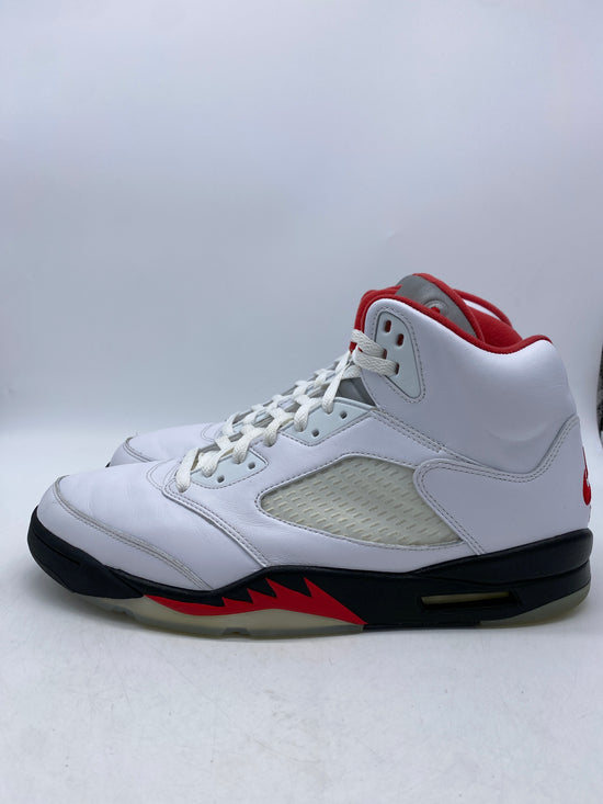 Load image into Gallery viewer, Preowned Jordan 5 Retro Fire Red Silver Tongue Sz 13M/14.5W

