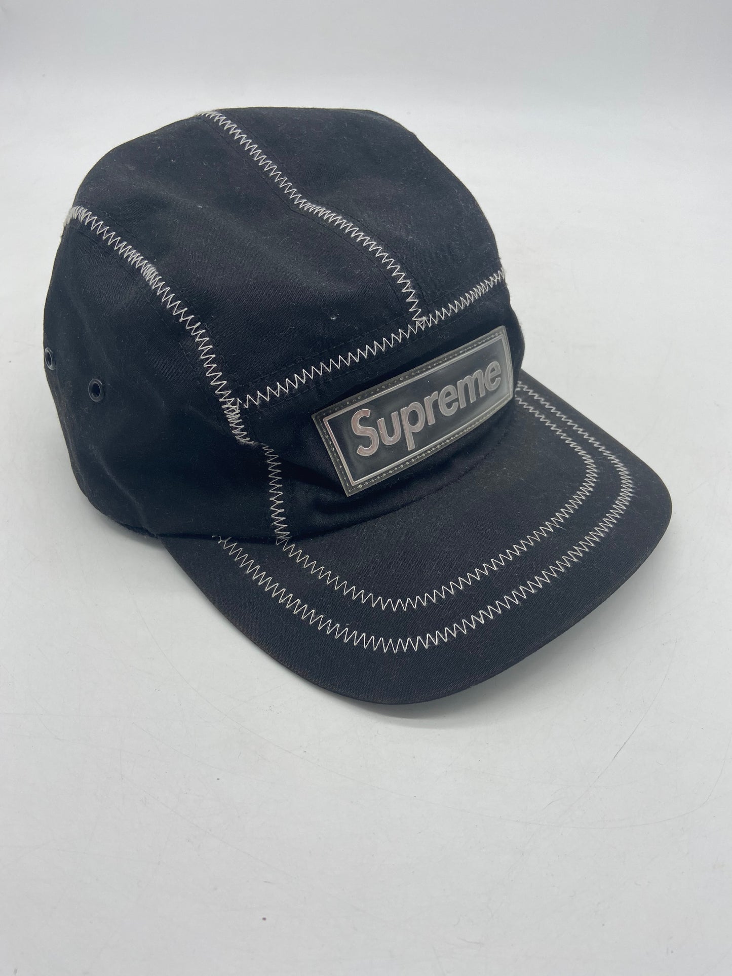 Used Supreme Contrast Stitch Camp Cap Black