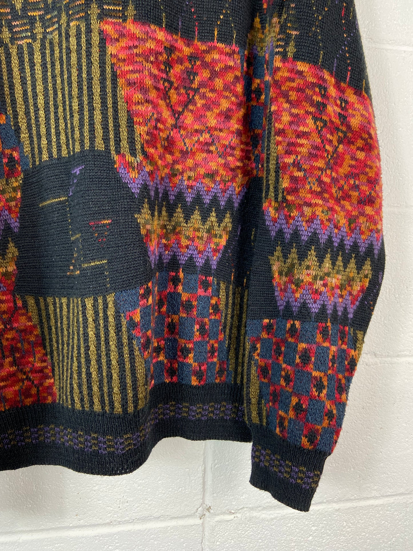 Load image into Gallery viewer, VTG Multipattern Wool Sweater Sz XL
