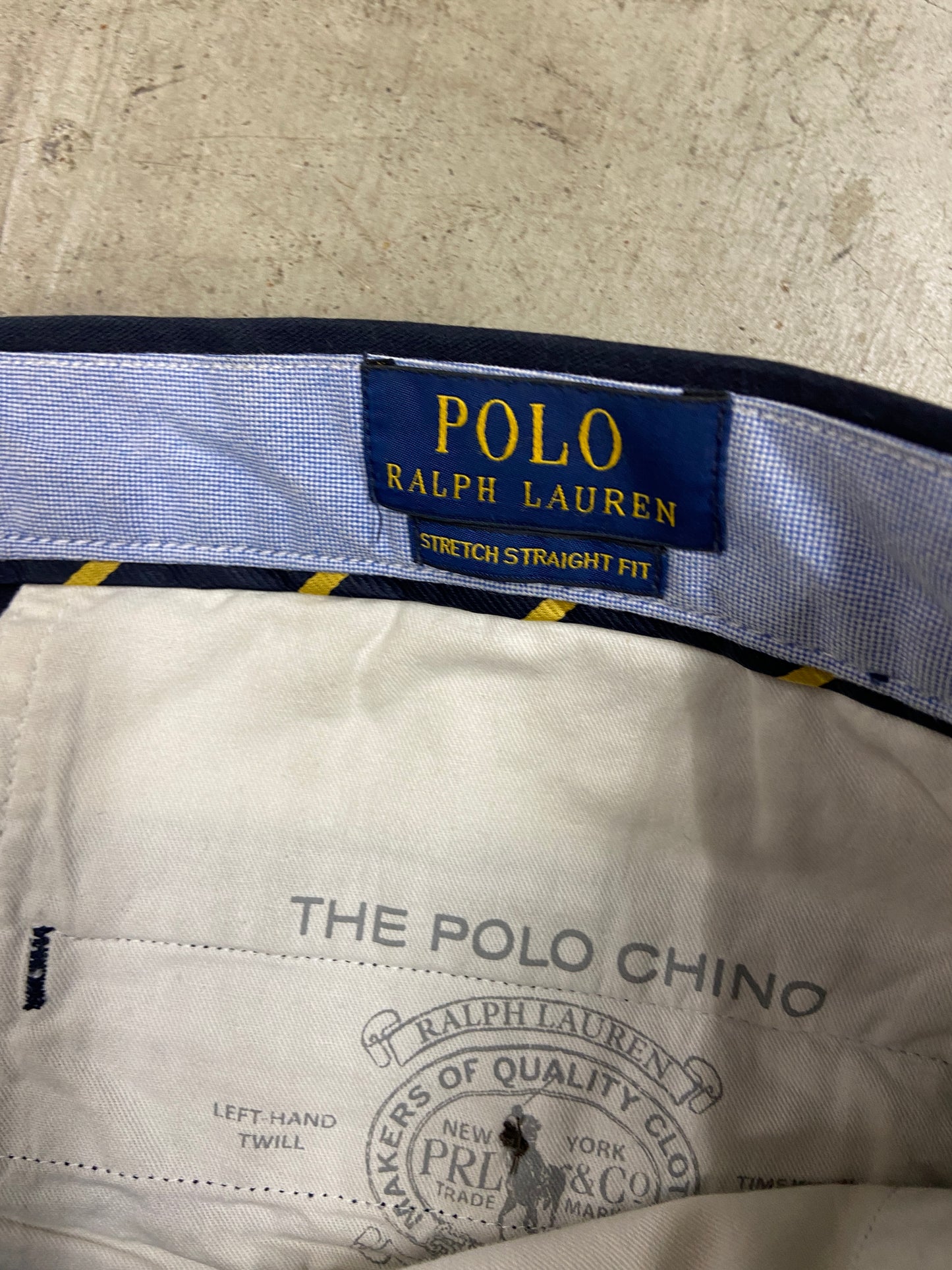 Polo Ralph Lauren Navy Blue Chino Embroidered Pants Sz 32x30
