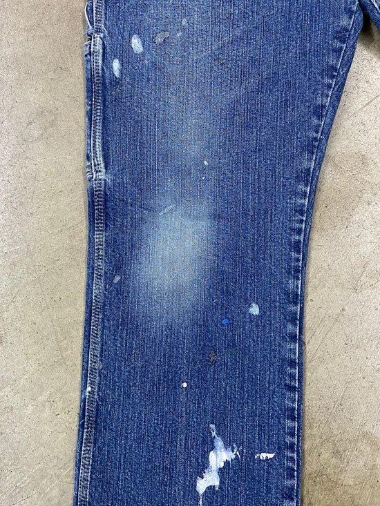 Load image into Gallery viewer, VTG Dickies Paint Splatter Blue Denim Work Jeans Sz 36x30
