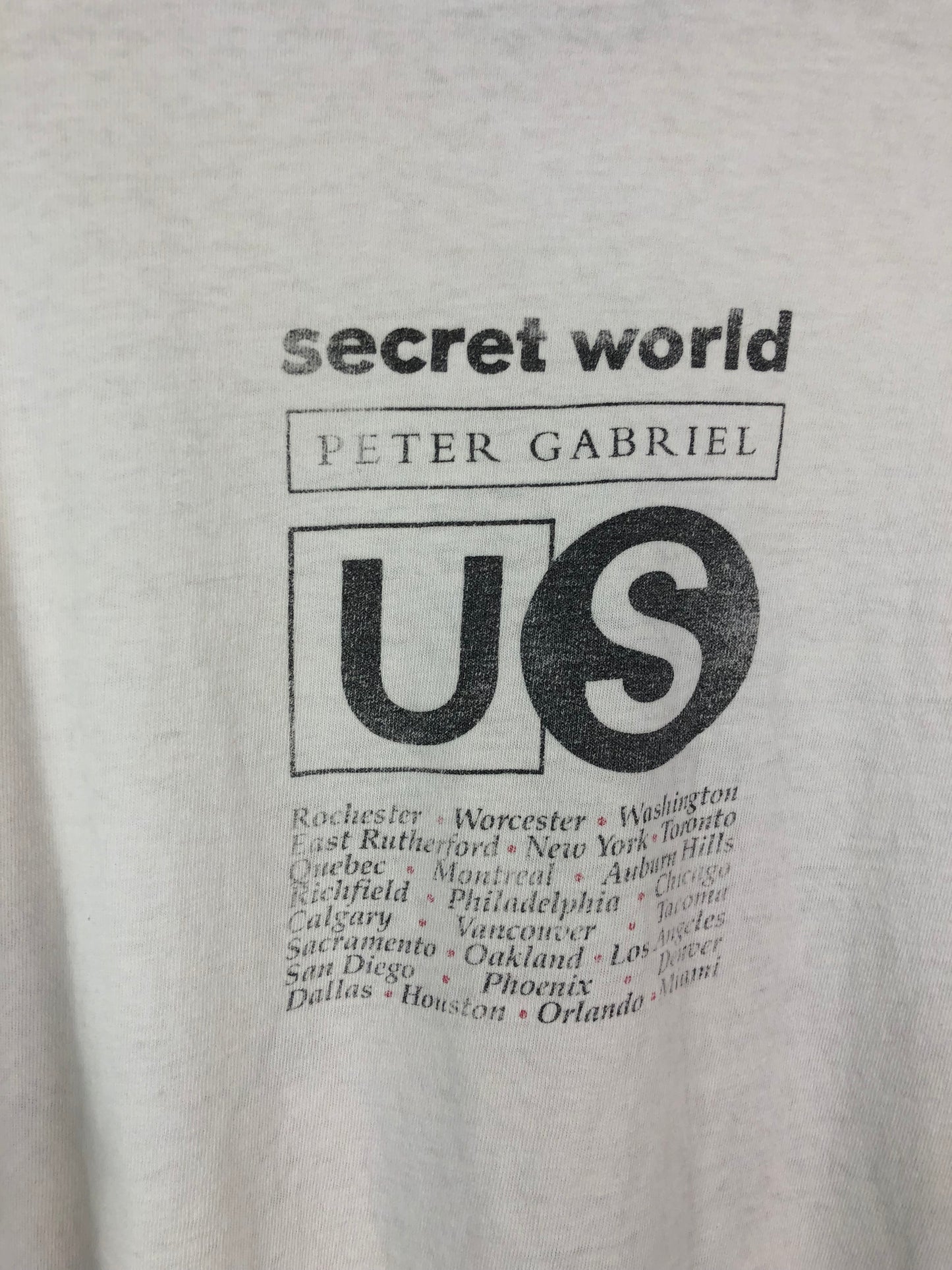 VTG Peter Gabriel Secret World US Tour Tee Sz L/XL