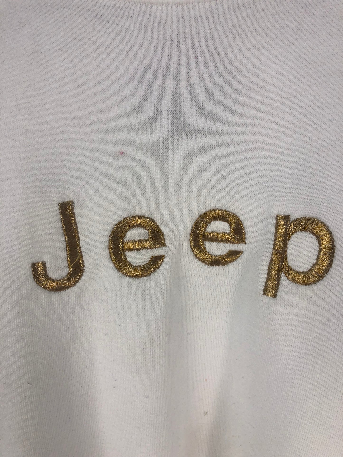Vtg Jeep Gold Spellout Crewneck Sz S